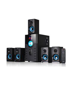 beFree Sound 5.1 Channel Surround Sound Bluetooth Speaker System- Blue